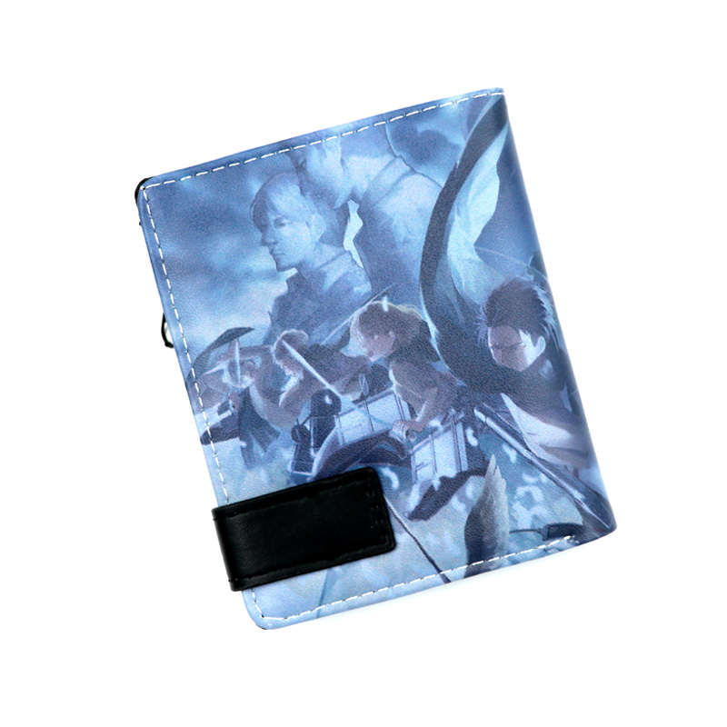 Attack on Titan short synthetic leather wallet zipper purser with coin pocket