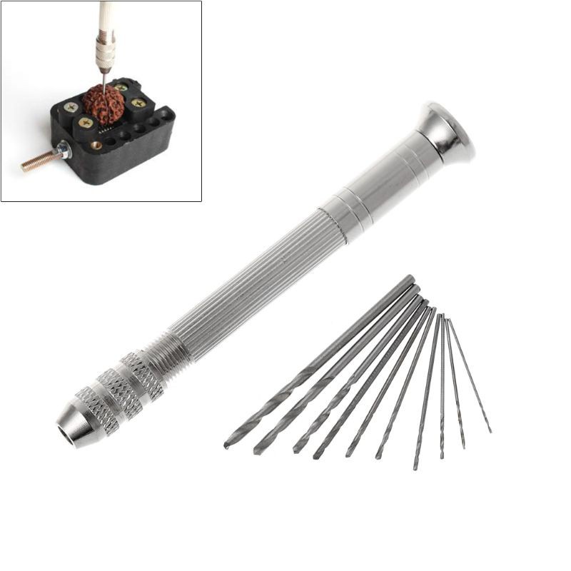 WER Swivel Head Pin + 10pcs Micro HSS Twist Drill Bits For Jewelry Watch Hobby Hand Tool