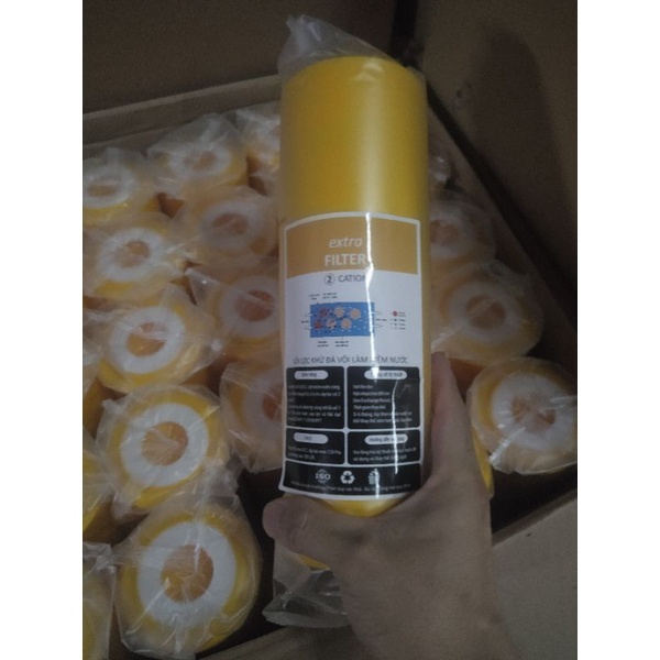 Lõi khử đá vôi cation 10 inch dùng cho nguồn nước nhiều canxi,magie... nước cứng