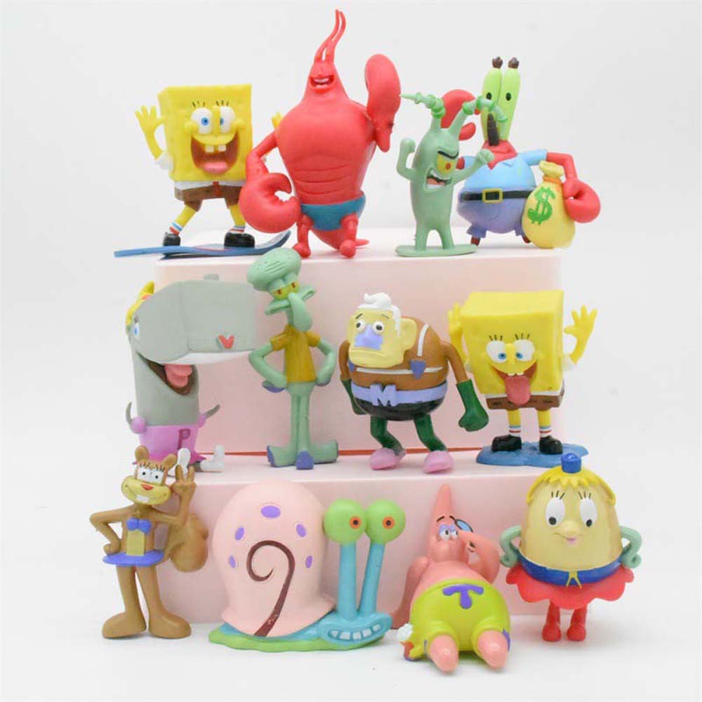 Set 12 Mô Hình Đồ Chơi Nhân Vật Phim Hoạt Hình Spongebob