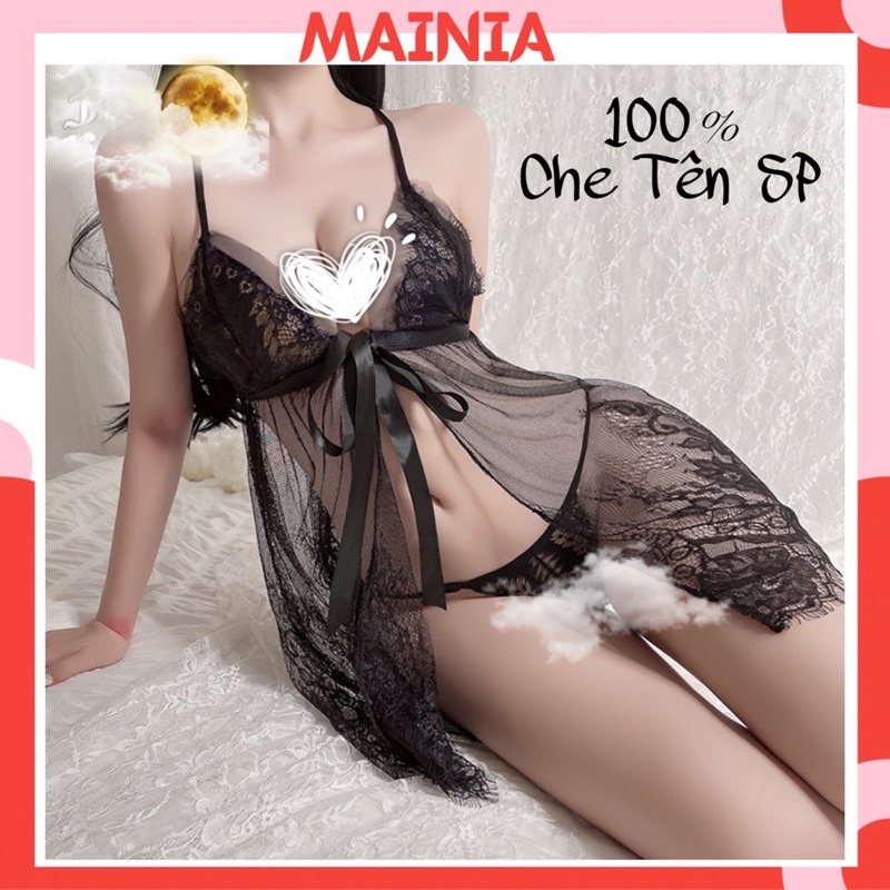 [Kèm Chíp] Đầm Ngủ Váy Ngủ Voan Xuyên Thấu Phối Ren Siêu Đẹp Sexy Gợi Cảm Mainia Shop 5142