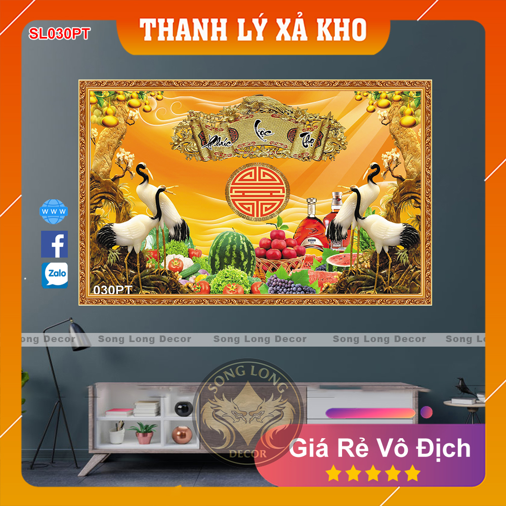 [FREE SHIP] Tranh Dán Tường 3D Phòng Thờ Tổ Tiên - SL030PT-Tranh 3d Linh Thiêng- Song Long Decor