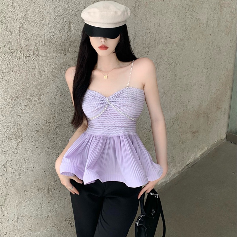 Áo Hai Dây Phối Bèo Quyến Rũ Thời Trang Cho Nữ