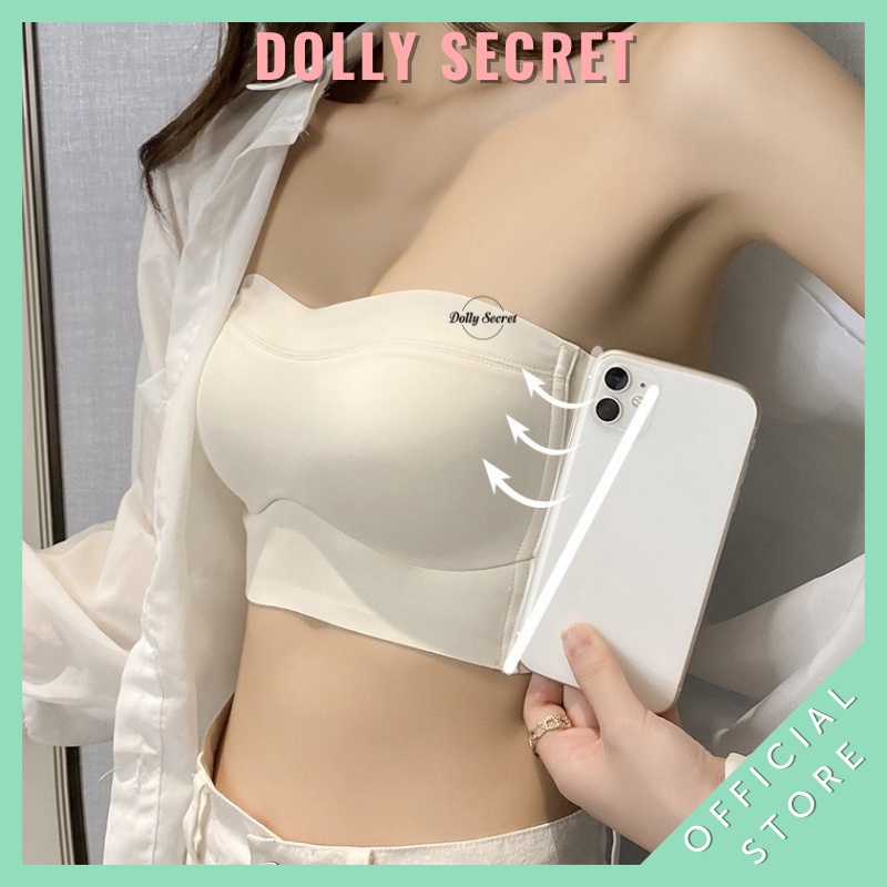 Áo ngực cúp quây ngang chất su non, áo ngực không dây chống tụt cho nữ DOLLY SECRET A23