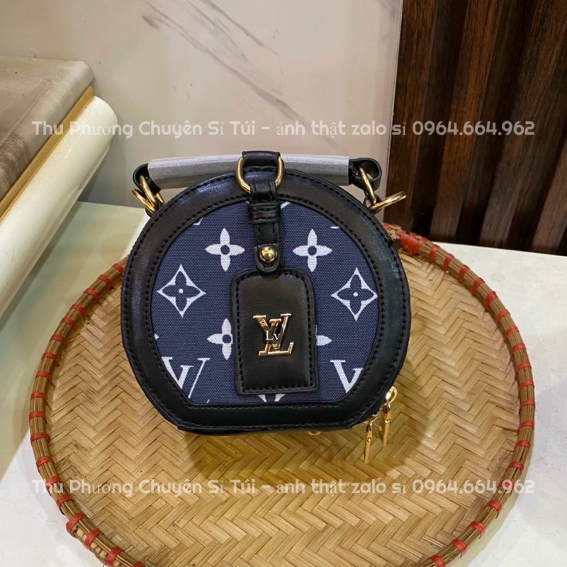 Cốp mini tròn l.v - g.g size 15 chất da cao cấp kèm dây đeo chéo (ảnh thật shop chụp)