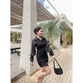 Đầm Katleen - Đầm yếm phối cổ sơ mi