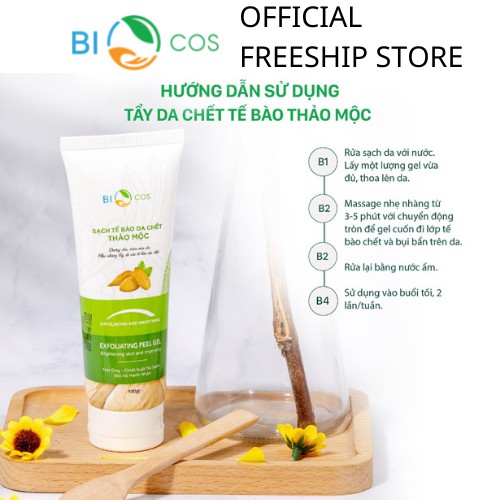 Tẩy Da Chết Thảo Mộc BIOCOS 120ml - Exfoliating Peel Gel Sạch Da, Dưỡng Ẩm, Sáng Mịn