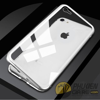 Ốp Lưng Kính LikGus Cho iPhone 7/ iPhone 8 Viền Nhôm Từ Hít Nam châm 360*