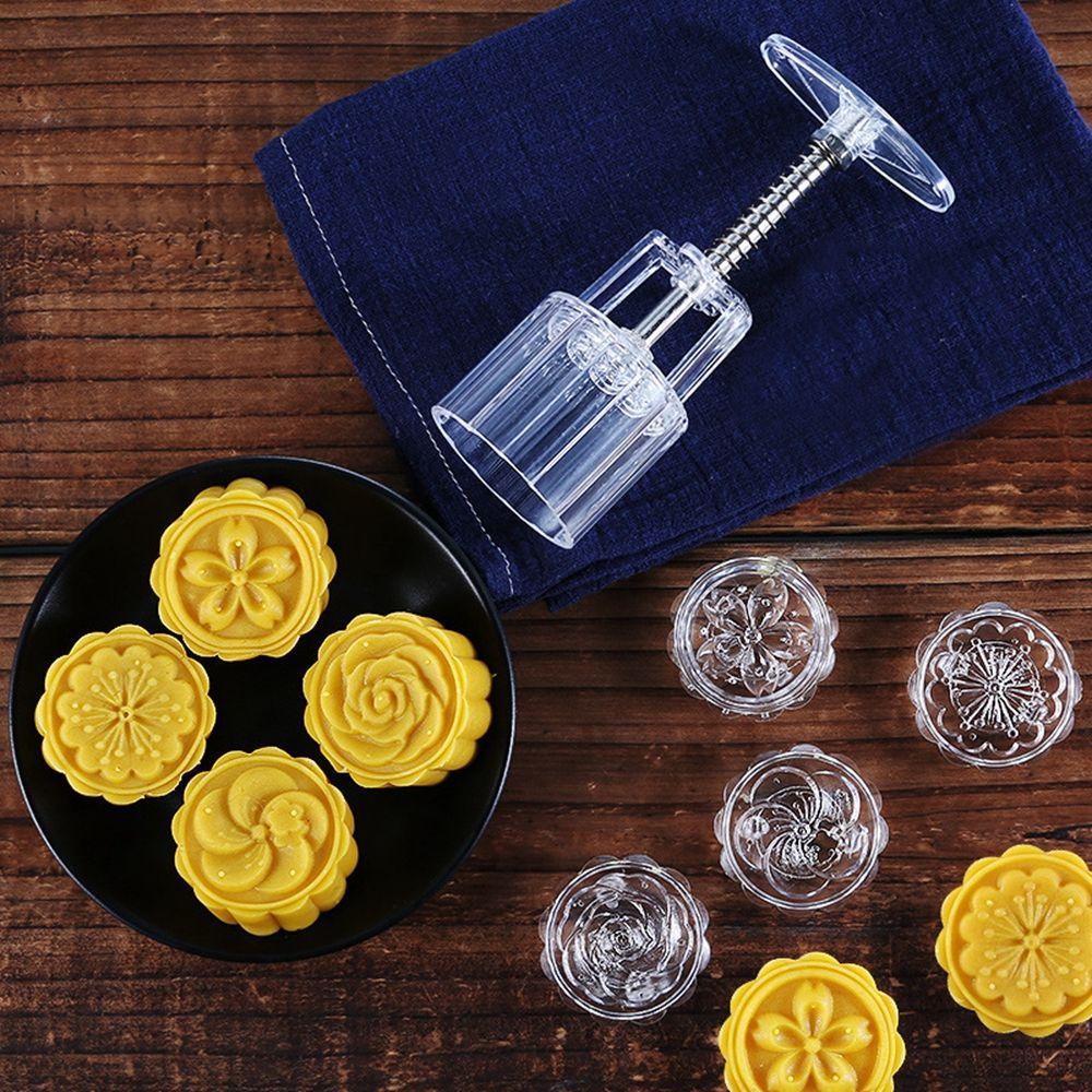 Khuôn Làm Bánh Trung Thu Trong Suốt Hình Hoa 3D DIY