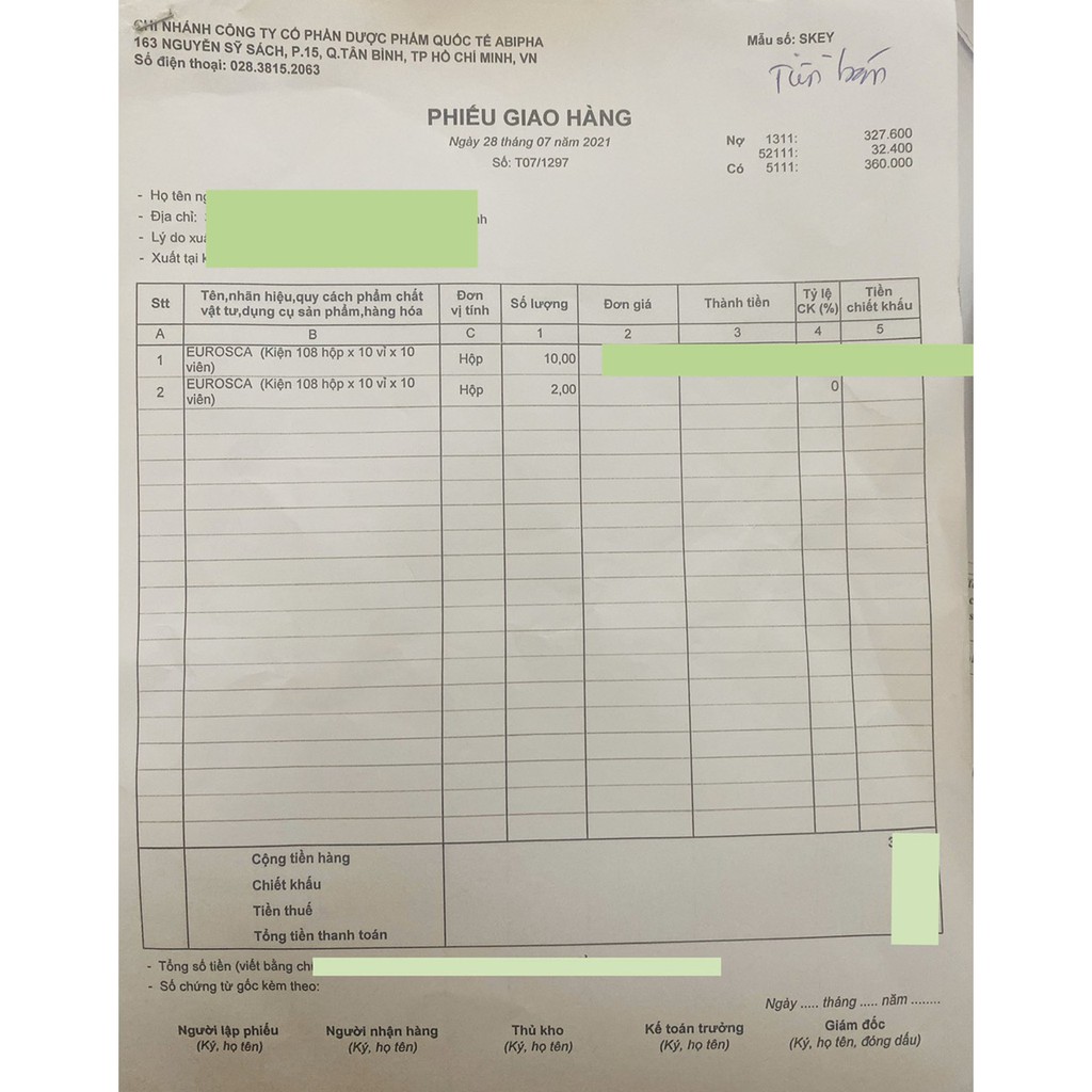 EUROSCA/ VIÊN TINH DẦU LÀM DỊU CƠN HO - VĨ 10 VIÊN
