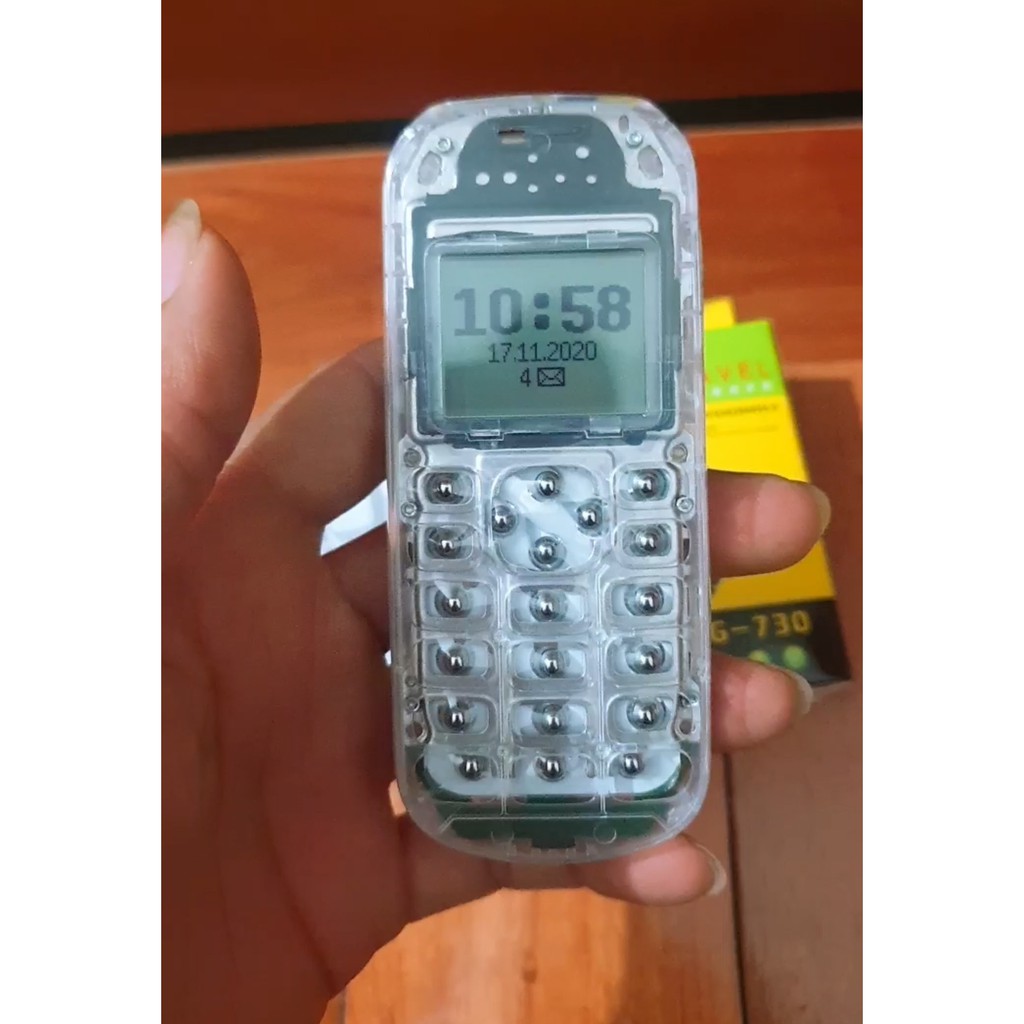 ( Có pin Sạc) Điện Thoại Nokia 1280 Độ Trong Suốt Phím Bi Tặng Kèm Phím thường