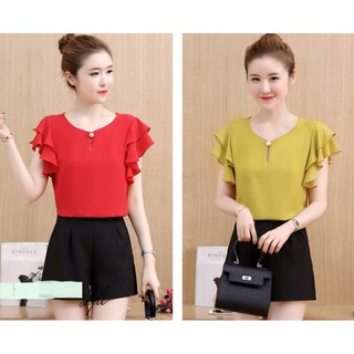 Áo Kiểu Tay bèo Thời Trang Có 3 Màu