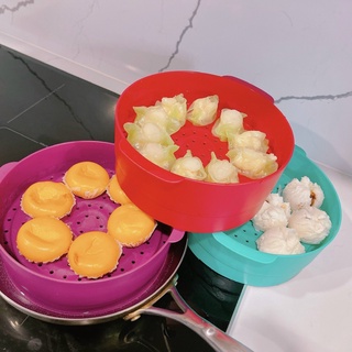 TUPPERWAREHOUSE MALL - Xửng hấp 1 Tầng Steam It không kèm nắp TÍM - XANH - ĐỎ