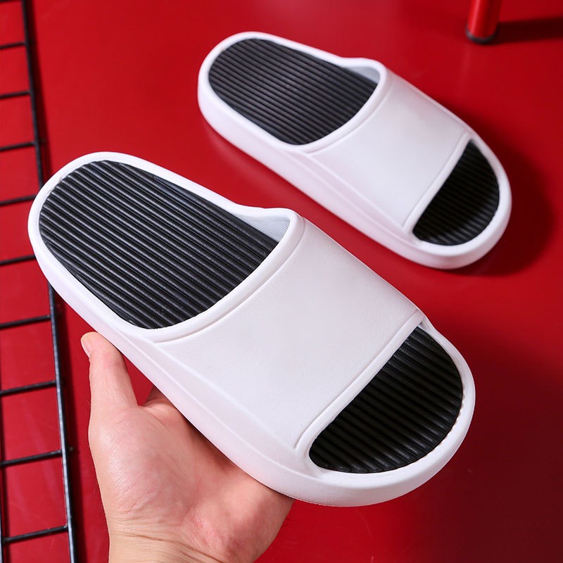 Dép bánh mỳ nữ nam đế cao 5cm Ulzzang Đế Sọc, dép quai ngang EVA cao cấp