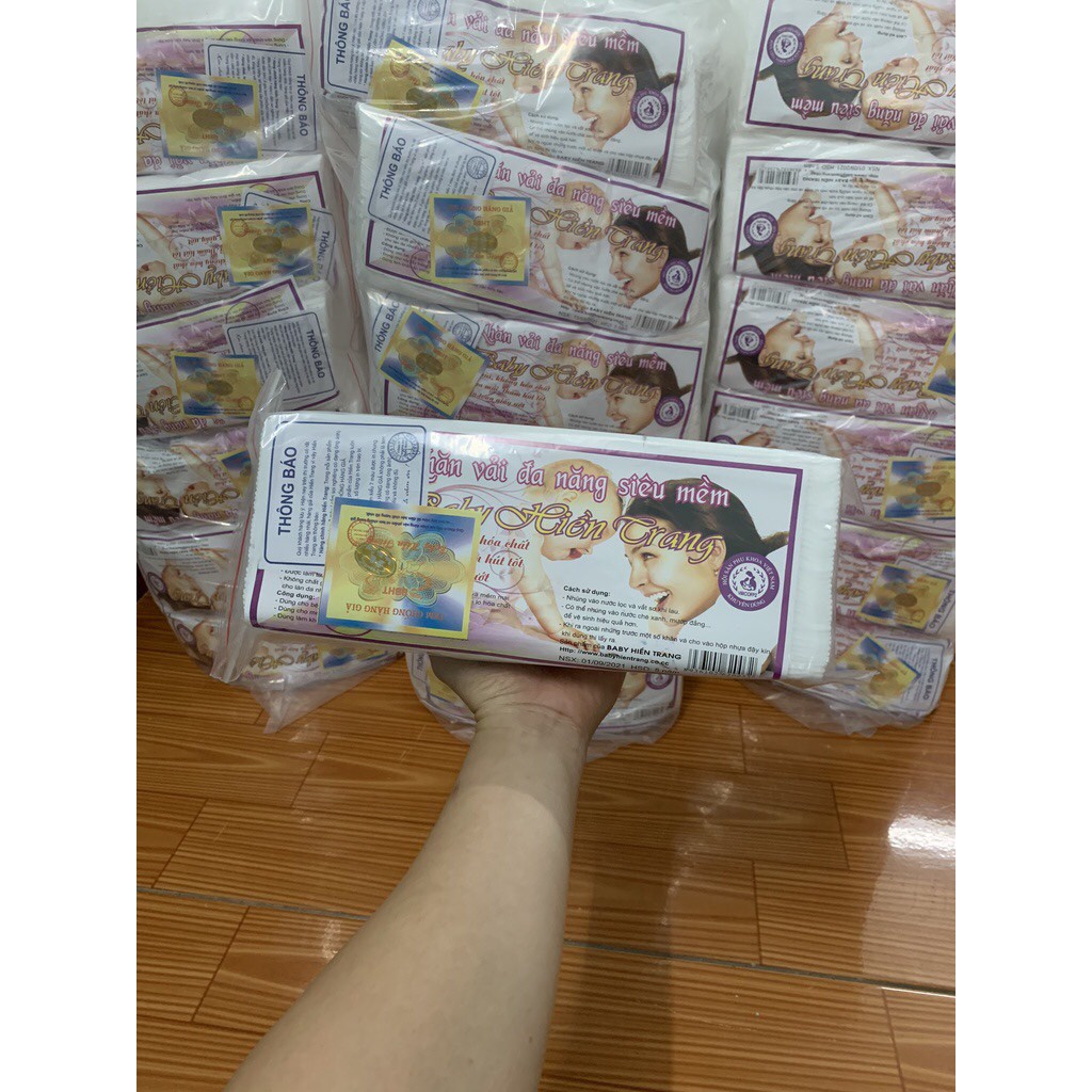 Sỉ 10 gói khăn vải khô đa năng Hiền Trang hàng loại 1 250g/gói ~ 210 tờ