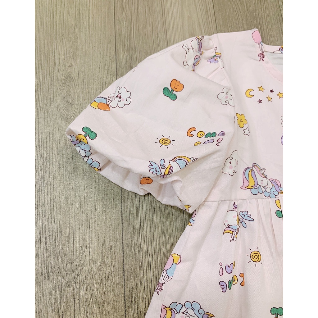 ĐẦM DÀI MELISA BABYDOLL HOẠ TIẾT ĐÁNG YÊU CHO BÉ 2T-12T