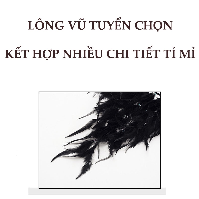 Vòng Giấc Mơ Dreamcatcher Đính Lông Vũ Trang Trí Vintage