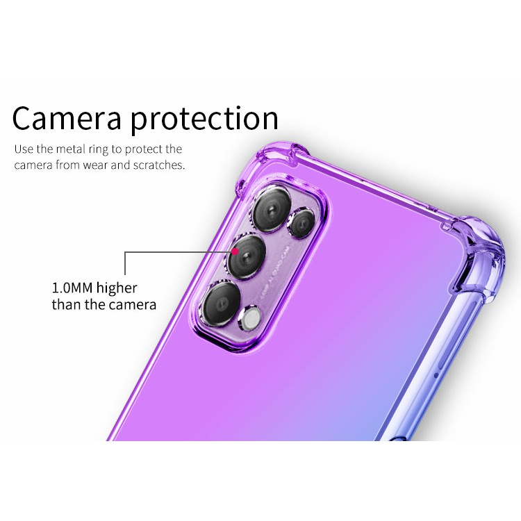Ốp lưng Oppo Reno 5 / Reno 5 5G / Reno6 Z 5G / Reno 6 5G / Reno 7 5G dẻo đa sắc TPU lồi 4 góc chống sốc cao cấp