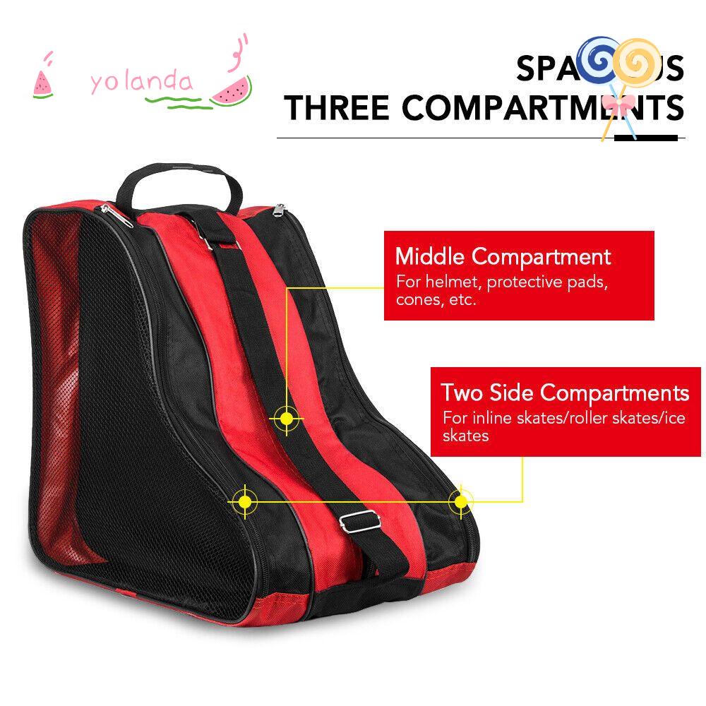 ☆Yola☆ Túi Đựng Giày Trượt Patin Bằng Vải Oxford Ba Lớp Sức Chứa Lớn Nhiều Màu Sắc Phong Cách Thể Thao