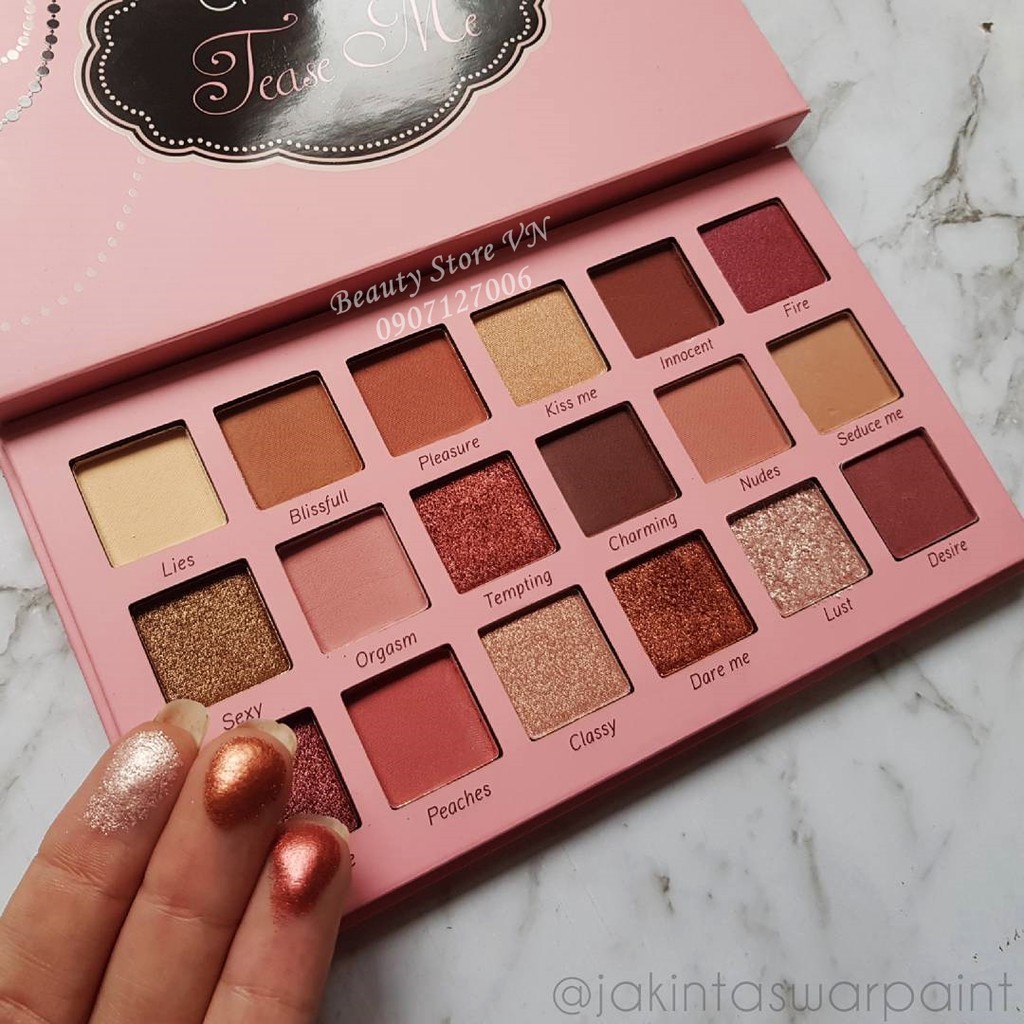 Bảng Phấn Mắt 18 Ô Tease Me Dupe Huda Nude Eye Palette [Tặng 1 Chì Kẻ Mắt 50K] | BigBuy360 - bigbuy360.vn