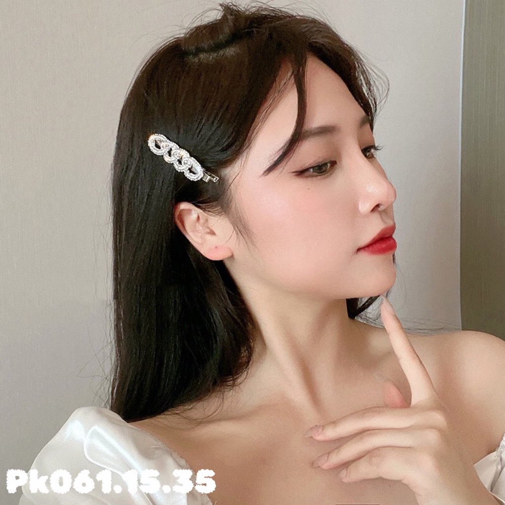 Kẹp tóc mái đính đá nhiều mẫu phong cách
