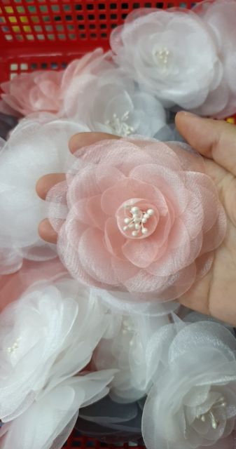 Hoa voan thủ công size 8cm