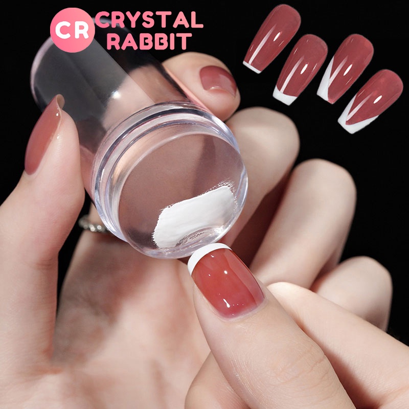 Nail Stamper With Scraper Jelly Silicone Stamp trong suốt cho Pháp Nails Manicuring Kits Bộ dụng cụ vẽ móng