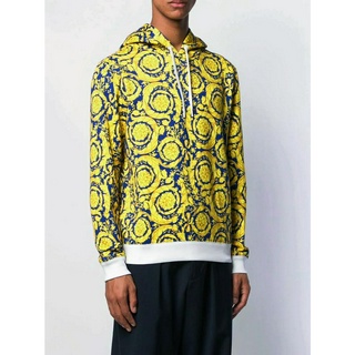 VERSAC 2020 autumn and winter new retro baroque golden flower men's long-sleeved hooded sweater