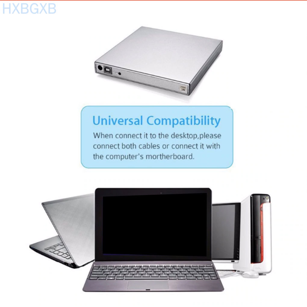 HXBG USB 2.0 External CD/DVD ROM Player Optical Drive DVD RW Burner Reader Writer Laptops PC Windows 7/8/10