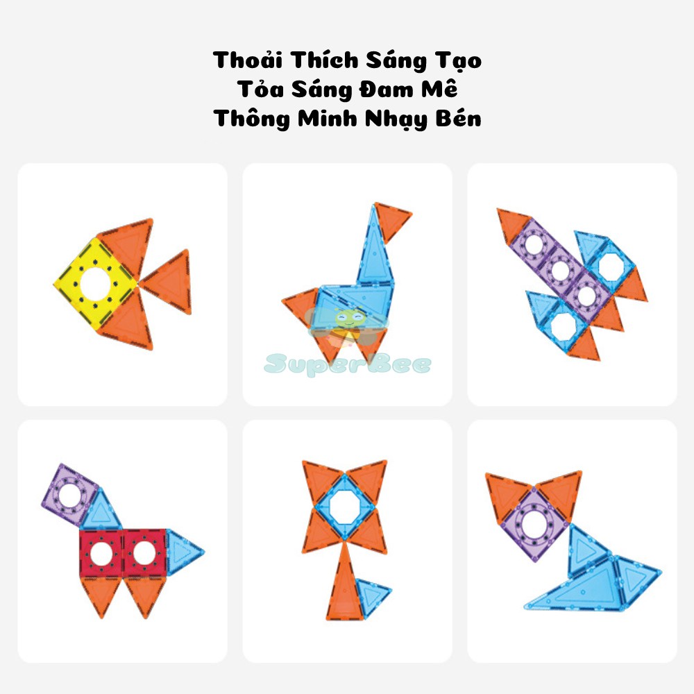Đồ Chơi Lắp Ráp Nam Châm ONSHINE, Khối Xây Dựng Từ Tính Xếp Hình SuperBee, Giáo Dục Trẻ Em Phát Triển Trí Tuệ