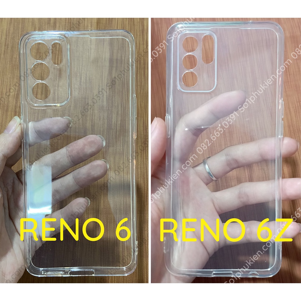 Ốp lưng dẻo trong suốt Oppo Reno 6 5G / 6Z bảo vệ camera bền đẹp
