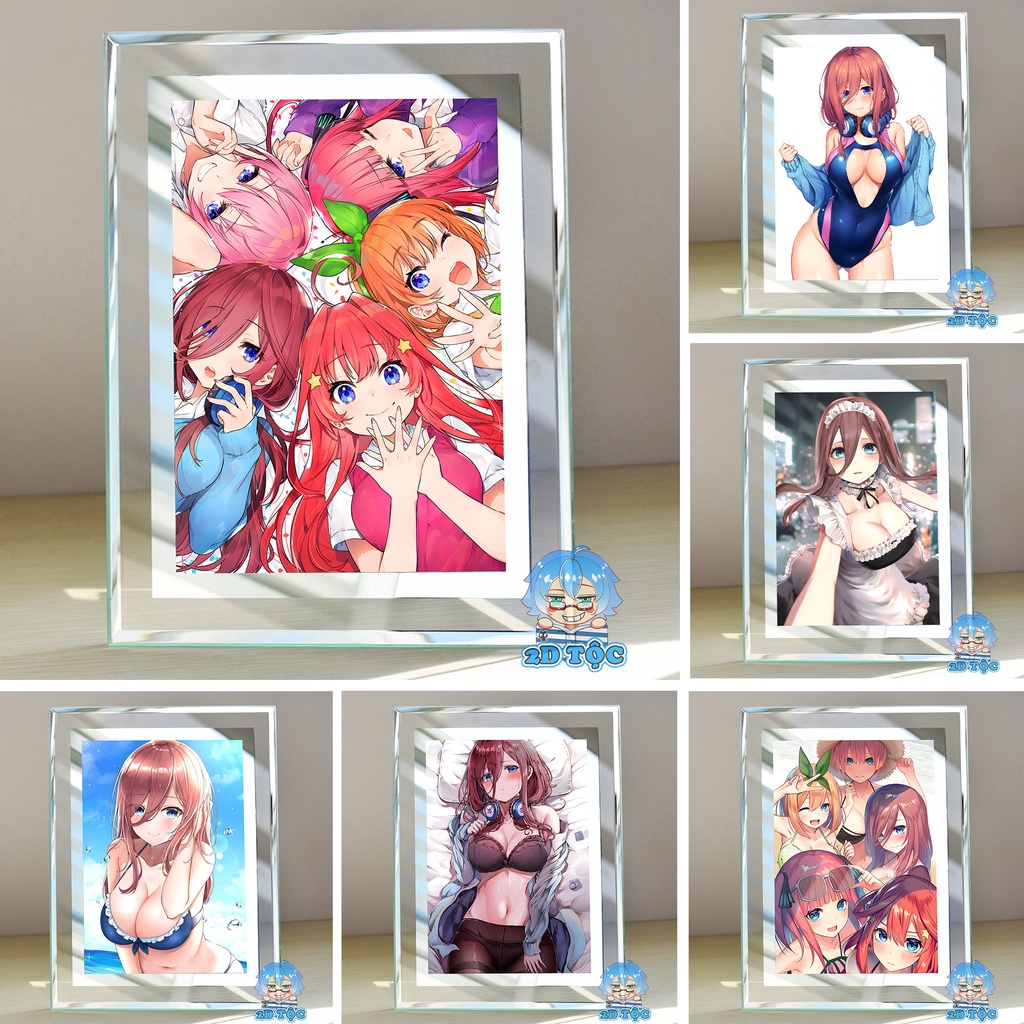 Khung kính Nakano Miku (1) Anime Manga NHÀ CÓ 5 NÀNG DÂU - để bàn by 2D Tộc Shop