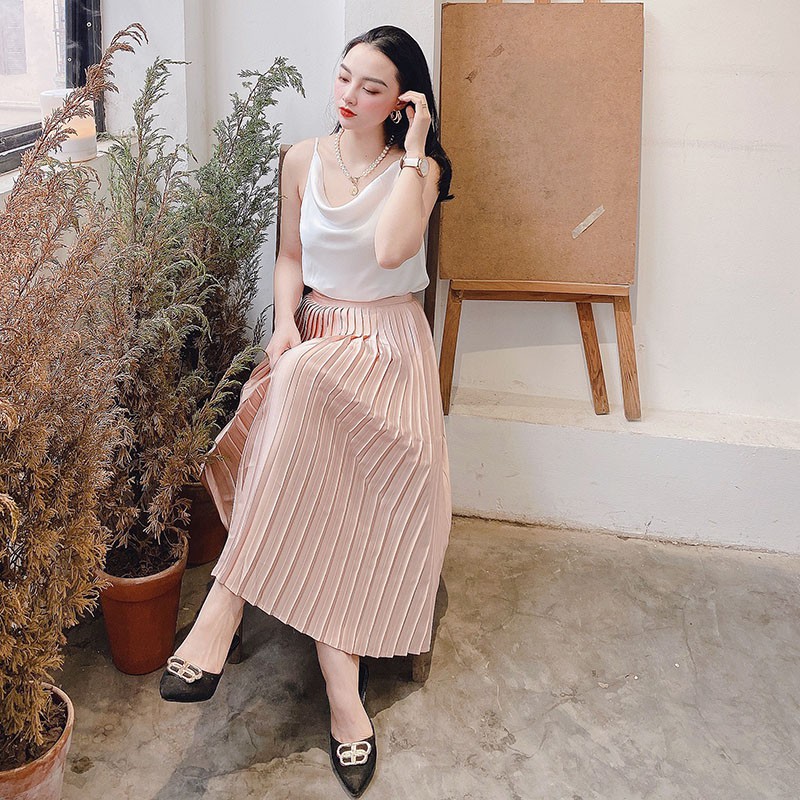Áo 2 Dây Nữ Lụa Kiểu Cổ Đổ Cao Cấp Dây Áo Tùy Chỉnh Gợi Cảm Sexy Mềm Mịn Sang Chảnh Phong Cách Hàn Quốc MOLENTO M07 | BigBuy360 - bigbuy360.vn