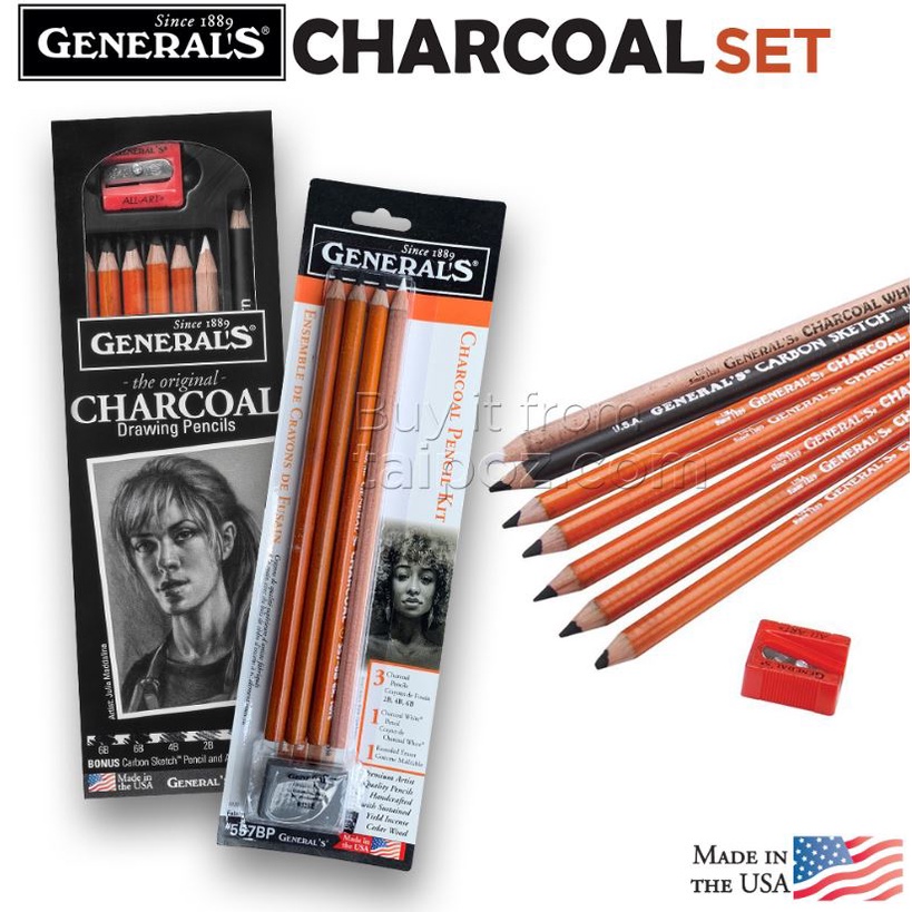 American GENERAL'S Sketch Charcoal Pen Original Charcoal Pen Painting  Painting Pencil Art Supplies