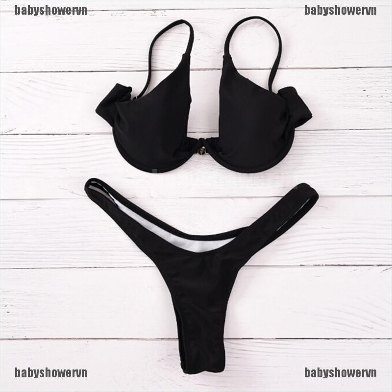 Bộ bikini áo có gọng độc đáo phối quần lót lọt khe thời trang gợi cảm cho nữ | BigBuy360 - bigbuy360.vn