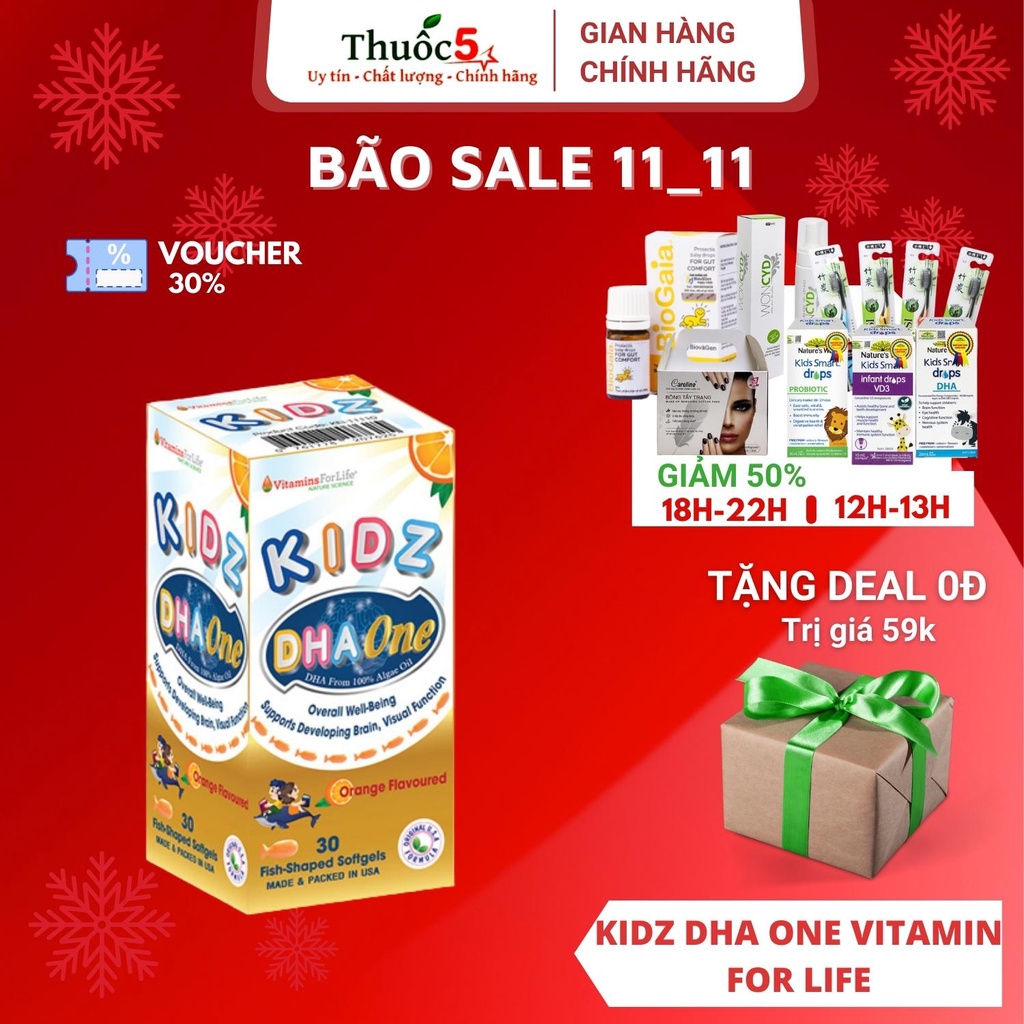 [GIÁ GỐC] Kidz DHA One Vitamin For Life - Bổ sung DHA cho trẻ Hộp 60 viên
