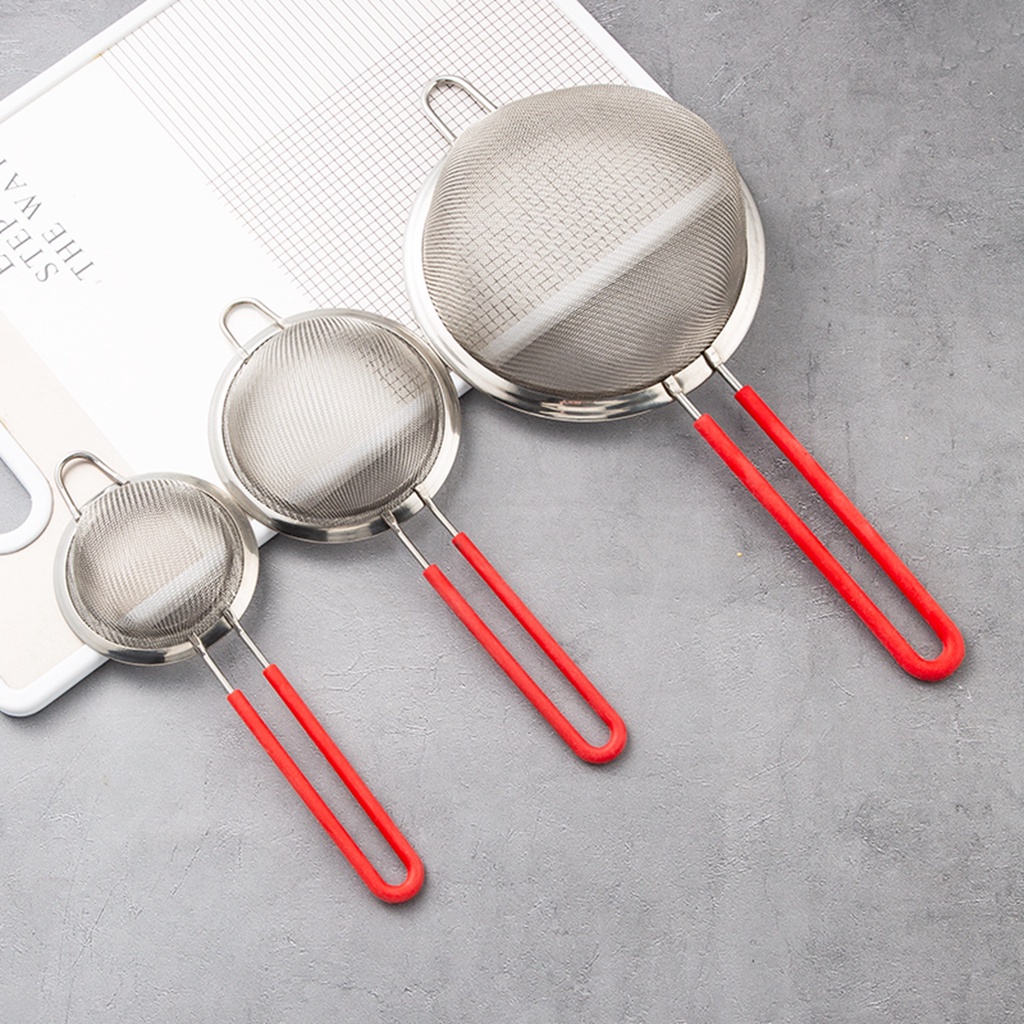 Rây Lọc Bột Cacao Bằng Thép Không Gỉ Tay Cầm Silicone Tiện Dụng