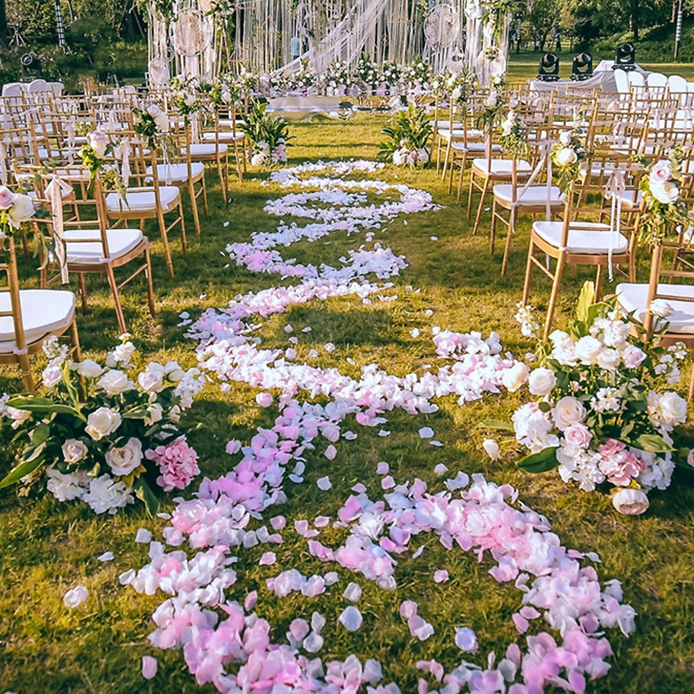 Set 500 Cánh Hoa Hồng Nhân Tạo Bằng Lụa Dùng Để Trang Trí Tiệc Cưới