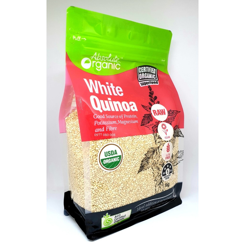 Hạt Diêm Mạch Trắng Absolute Organic White Quinoa 1kg