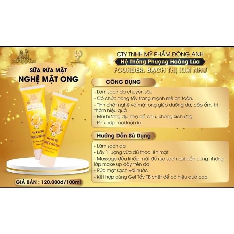 Sữa Rửa Mặt Nghệ Collagen X3 Đông Anh chính hãng