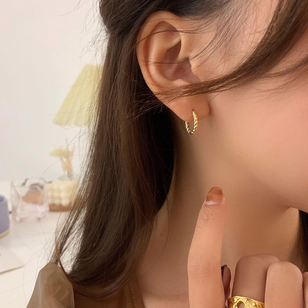 Khuyên Tai Đính Đá CZ Nhiều Màu Sắc Hình MELODG Dễ Thương|Khuyên Xỏ Mũi / Tai / Cơ Thể Trang Sức Vòng Tròn Màu Xanh Dương Cho Nam Và Nữ