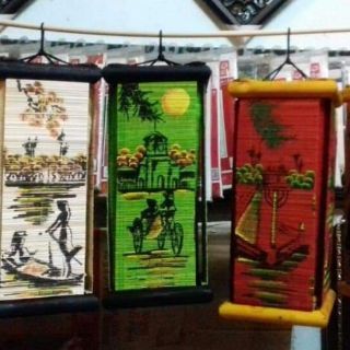 Đèn lồng tre trang trí vẽ tranh siêu đẹp