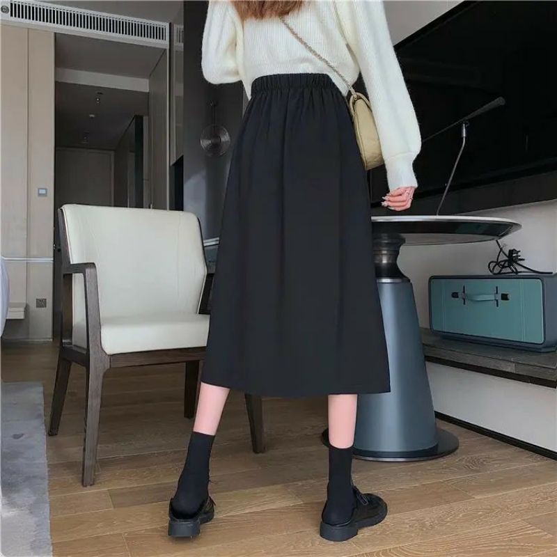 Chân váy xẻ tà dáng chữ A phong cách Hàn Quốc phom chuẩn