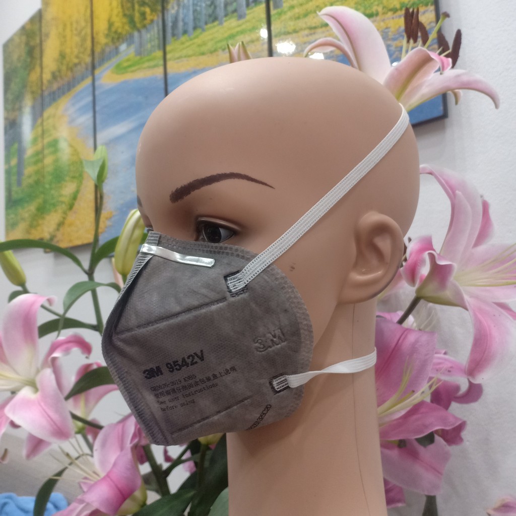 khẩu trang chống bụi 3M 9542V, tiêu chuẩn KN95., lọc bụi mịn