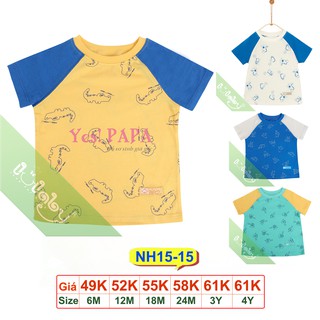 Áo Cộc Tay Raglan Bé Trai LULLABY NH15-15