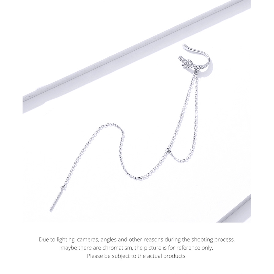 BAMOER 1 Bông Tai bạc 925 DạNg Tua Rua Hai Lớp BSE363