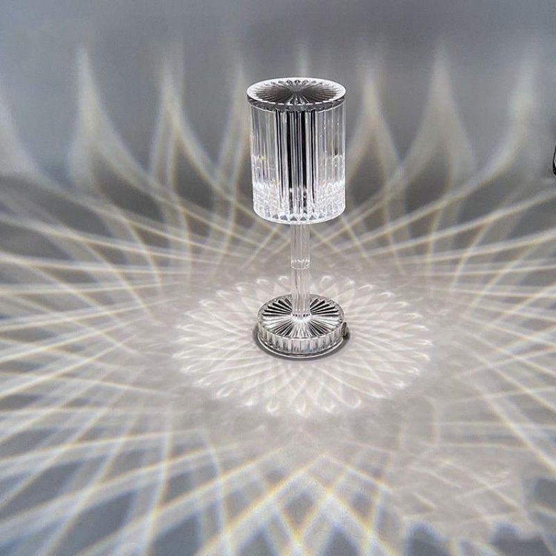 Đèn pha lê kim cương phong cách châu âu để bàn cảm ứng 16 màu đèn ngủ có pin sạc MIIBOOSHI D3.015