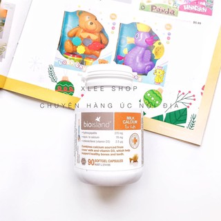Viên uống canxi sữa milk calcium Bio Island 90v chuẩn Úc