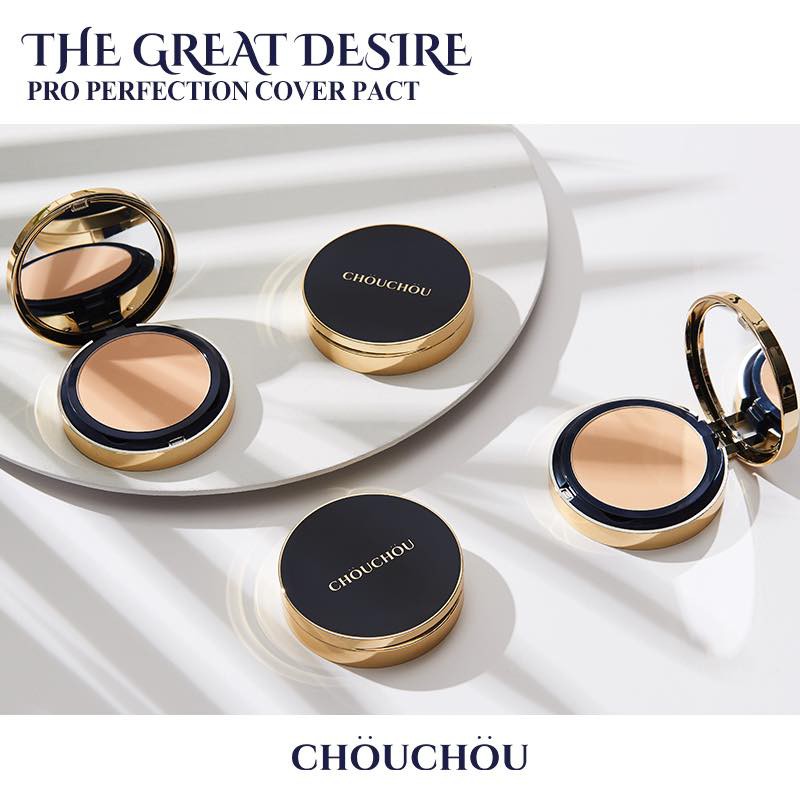 [Bí Quyết Cho Lớp Nền Hoàn Hảo] Phấn Phủ Kiềm Dầu, Che Phủ Tốt Chou Chou The Great Desire Pro Perfection Cover Pact .