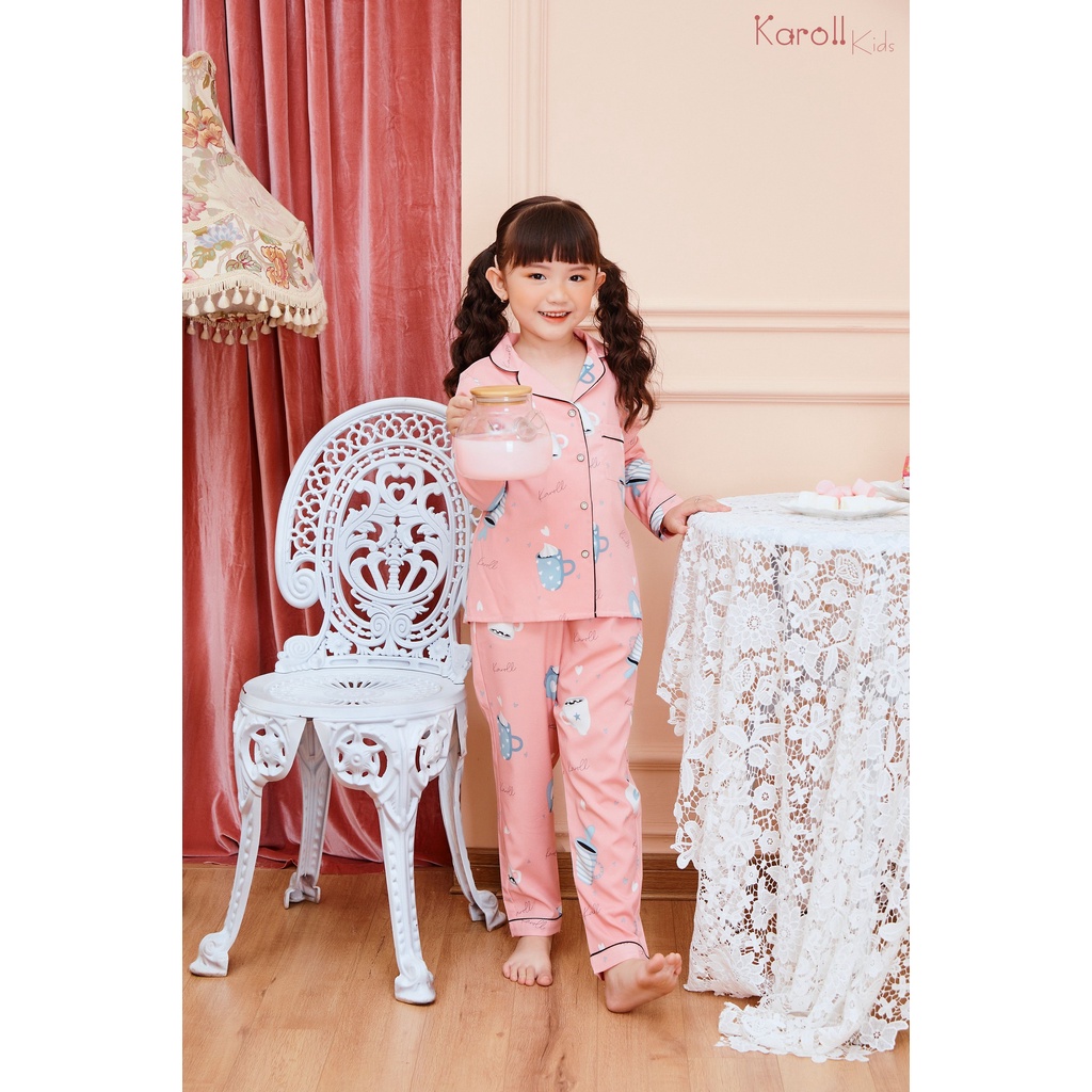 Bộ đồ mặc nhà KAROLL cho bé. SET đồ Pijama Lụa SATIN mặc nhà cao cấp mềm mịn thoáng mát